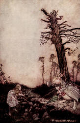 Arthur Rackham - 'Why, Mary Ann, what are you doing out here?' from ''Alice's Adventure in Wonderland'' (1907)