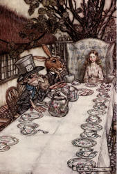 Arthur Rackham - 'A Mad Tea Party' from ''Alice's Adventure in Wonderland'' (1907)