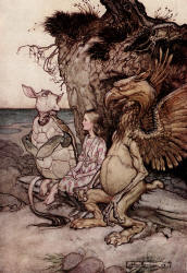 Arthur Rackham - 'The Mock Trutle drew a long breath and said, ''That's very curious''' from ''Alice's Adventure in Wonderland'' (1907)