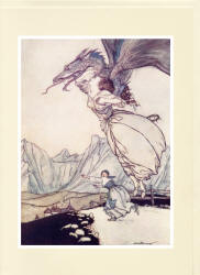 Greeting Card sample showing an Arthur Rackham illustration from ''The Allies' Fairy Book'' (1916)