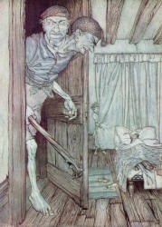 Arthur Rackham - 'At the dead time of the night in came the Welsh Giant' from ''The Allies' Fairy Book'' (1916)