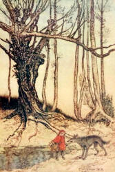 Arthur Rackham - one of two colour illustrations for 'Red Riding Hood' from the 1909 Edition of ''The Fairy Tales of the Brothers Grimm''