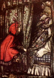 Arthur Rackham - one of two colour illustrations for 'Red Riding Hood' from the 1909 Edition of ''The Fairy Tales of the Brothers Grimm''