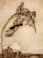 Arthur Rackham's 'The King's only daughter had been carried off by a Dragon' from the 1909 Edition of ''The Fairy Tales of the Brothers Grimm''