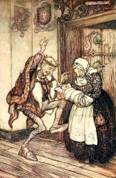 Arthur Rackham - one of three colour illustrations for 'Briar Rose' from the 1909 Edition of ''The Fairy Tales of the Brothers Grimm''