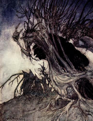 Arthur Rackham - 'Calling shapes, and beckning shadows dire' from ''Comus'' (1921)
