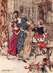 Arthur Rackham - 'A flushed and boisterous group' from ''A Christmas Carol'' (1915), written by Charles Dickens