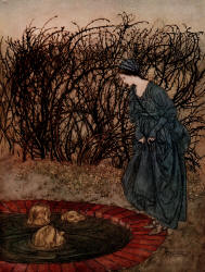 Arthur Rackham - 'They thanked her and said good-bye, and she went on her journey' from ''English Fairy Tales'' (1918)