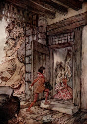 Arthur Rackham - 'Taking the keys of the castle, Jack unlocked all the doors' from ''English Fairy Tales'' (1918)
