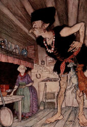 Arthur Rackham - 'Fee-fi-fo-fum, I smell the blood of an Englishman' from ''English Fairy Tales'' (1918)