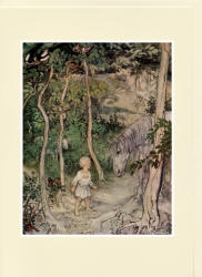 Greeting Card sample showing an Arthur Rackham illustration from ''Irish Fairy Tales'' (1920)