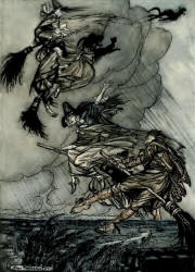 Arthur Rackham - colour illustration for 'The Witches' Frolic' from ''The Ingoldsby Legends'' (1907)