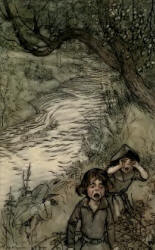 Arthur Rackham - colour illustration for 'The Babes in the Wood' from ''The Ingoldsby Legends'' (1907)