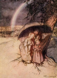 Arthur Rackham - 'Rain, rain, go away' from ''Mother Goose: The Old Nursery Rhymes'' (1913)