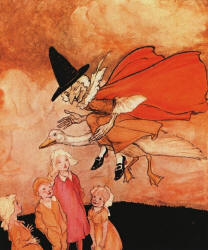 Arthur Rackham - 'Mother Goose' from the cover artwork for ''Mother Goose: The Old Nursery Rhymes'' (1913)