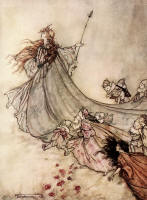 Arthur Rackham's '... Fairies, away! We shall chide downright, if I longer stay' from the 1908 Edition of Shakespeare's ''A Midsummer-Night's Dream''