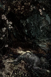 Arthur Rackham - 'Titania lying asleep' from Shakespeare's ''A Midsummer-Night's Dream'' (1908)