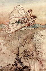 Arthur Rackham - '... and her fairy sent, To bear him to my bower in fairy land' from Shakespeare's ''A Midsummer-Night's Dream'' (1908)