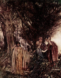 Arthur Rackham - '... Are you sure, That we are awake? It seems to me, That yet we sleep, we dream' from Shakespeare's ''A Midsummer-Night's Dream'' (1908)