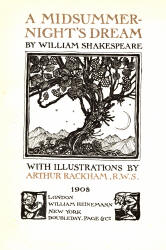 Title Page for Shakespeare's ''A Midsummer-Night's Dream'' (1908), illustrated by Arthur Rackham
