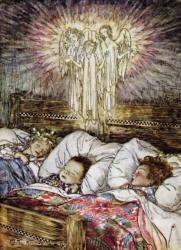 Arthur Rackham - 'The children were nestled all snug in their beds, While visions of sugar-plums danced in their heads ...' from ''The Night Before Christmas'' (1931)