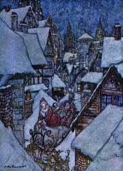Arthur Rackham - 'With a little old driver, so lively and quick, I knew in a moment it must be St Nick ...' from ''The Night Before Christmas'' (1931)