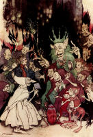 Arthur Rackham's 'Peer before the King of the Trolls' from the 1936 Edition of ''Peer Gynt''