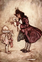 Arthur Rackham - 'When her Majesty wants to know the time' from ''Peter Pan in Kensignton Gardens'' (1906)
