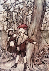 Arthur Rackham - 'One day they were overheard by a fairy' from ''Peter Pan in Kensignton Gardens'' (1906)