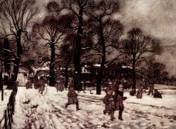 Arthur Rackham - 'An afternoon when the gardens were white with snow' from ''Peter Pan in Kensignton Gardens'' (1906)