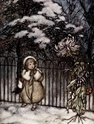 Arthur Rackham - 'A chrysanthemum heard her, and said pointedly, ''Hoity-toity, what is this?''' from ''Peter Pan in Kensignton Gardens'' (1906)