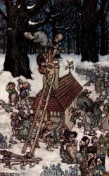 Arthur Rackham - 'Building the house for Maimie' from ''Peter Pan in Kensignton Gardens'' (1906)
