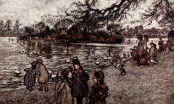 Arthur Rackham - 'The island on which all the birds are born that become baby boys and girls' from ''Peter Pan in Kensignton Gardens'' (1906)