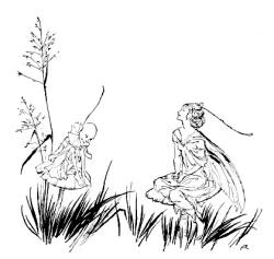 Arthur Rackham - Uncaptioned marginal illustration from ''Peter Pan in Kensignton Gardens'' (1912)
