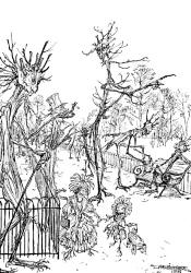 Arthur Rackham - 'There was a good deal going on in the Baby Walk' from ''Peter Pan in Kensignton Gardens'' (1912)