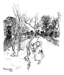 Arthur Rackham - 'She escorted them up the Baby Walk and back again' from ''Peter Pan in Kensignton Gardens'' (1912)