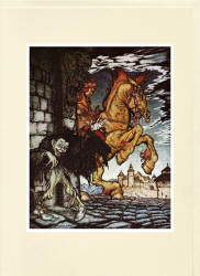 Greeting Card sample showing an Arthur Rackham illustration from ''Poe's Tales of Mystery and Imagination'' (1935)