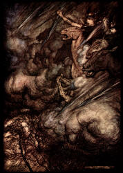 Arthur Rackham - 'The ride of the Valkyries' from ''The Rhinegold & The Valkyrie'' (1910), written by Richard Wagner