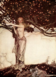 Arthur Rackham - 'Freia, the fair one' from ''The Rhinegold & The Valkyrie'' (1910), written by Richard Wagner