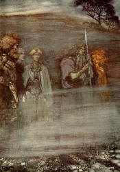 Arthur Rackham - 'The Gods grow wan and aged at the loss of Freia' from ''The Rhinegold & The Valkyrie'' (1910), written by Richard Wagner