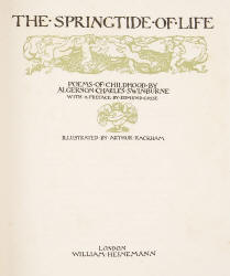 Title Page for ''The Springtide of Life'' (1918), illustrated by Arthur Rackham