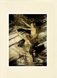 Greeting Card sample showing an illustration by Arthur Rackham for ''Siegfried & The Twilight of the Gods'' (1911), written by Richard Wagner