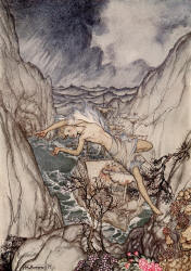 Arthur Rackham - 'Safely in harbour, Is the king's ship' from ''The Tempest'' (1926)
