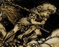 Detail from Arthur Rackham's ''The Twelfth Labor of Hercules''