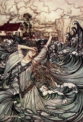 Arthur Rackham's 'She was soon lost to the Danube' from ''Undine''