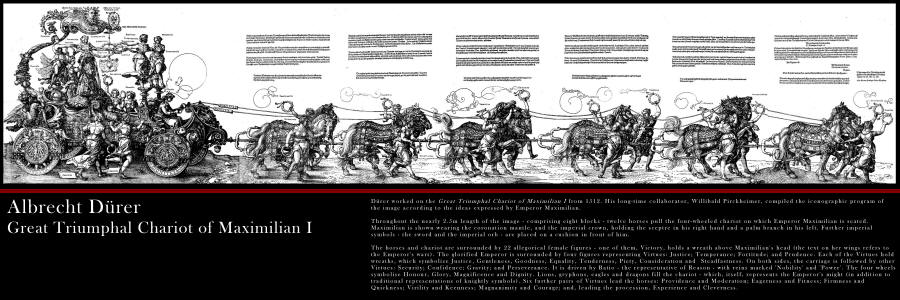 Fine Art Poster sample showing ''Great Triumphal Chariot of Maximilian I'' by Albrecht Durer