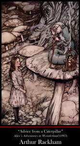 Fine Art Poster sample showing and image from ''Alice's Adventure in Wonderland'' (1907), illustrated by Arthur Rackham