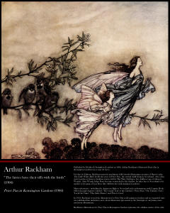 Fine Art Poster showing an image from Arthur Rackham's illustrations for ''Peter Pan in Kensignton Gardens'' (1906)