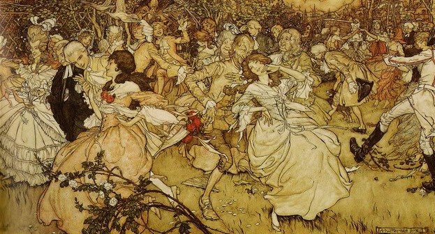 Arthur Rackham - ''The Dance in Cupid's Alley