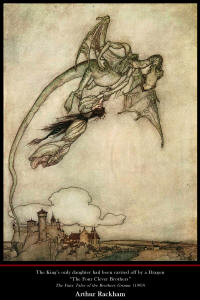 Fine Art Poster sample showing an Arthur Rackham illustration for the 1909 Edition of ''The Fairy Tales of the Brothers Grimm''